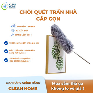 Chổi Quét Trần Gấp Gọn, Lau Bụi, Quét Trần Nhà Thông Minh