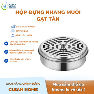 Hộp Đựng Nhang Muỗi,Gạt Tàn Cao Cấp Bằng Thép Không Gỉ Có Nắp An Toàn