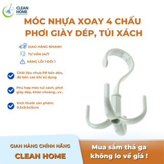 Móc Nhựa 4 Chấu Xoay 360 Độ Treo Đồ, Giày Dép, Quần Áo, Túi Xách - Tiện Lợi - Cao Cấp - Dễ Sử Dụng