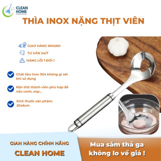 Thìa Inox Nặn Thịt Viên, Làm Mộc, Nĩa Nặn Mộc Có Móc - An Toàn Sức Khỏe - Tiện Dụng - Cao Cấp