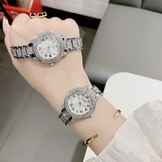 Đồng Hồ Nữ Go.Si Mặt Tròn Đính Đá Sáng, Dây Thép Đúc Đặc Đeo Cực Sang Tay Chống NướC 3atm A3