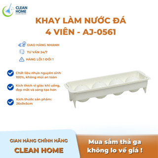 Khay Nhựa Làm Đá 4 Viên Tròn Có Nắp Hole - Nhập Khẩu Hàn Quốc KT: 26x9 Cm