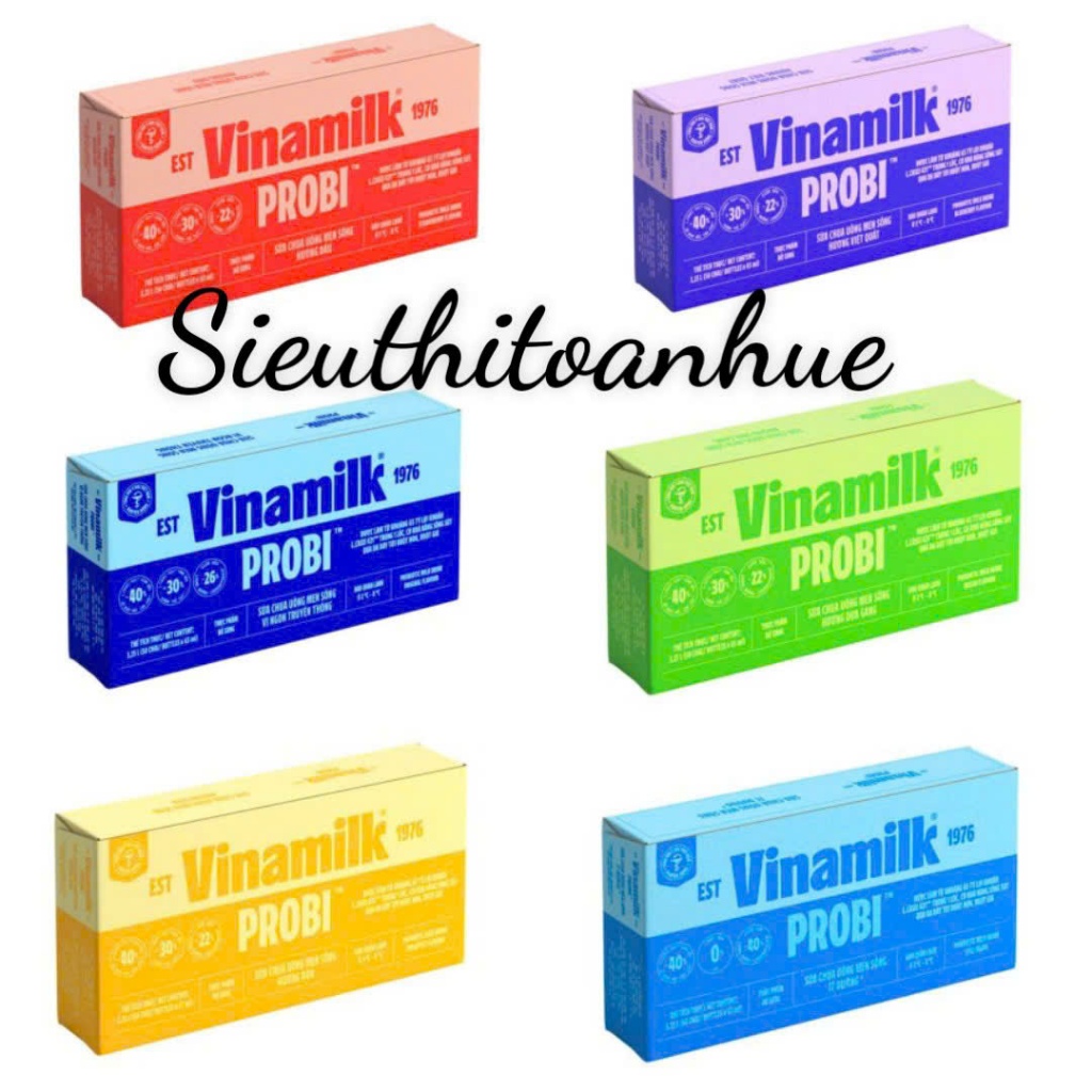 Thùng Sữa Chua Uống Vinamilk Probi Men Sống Vị Truyền Thống/ Việt Quất/ Dưa Gang (50 Chai x 65ml)