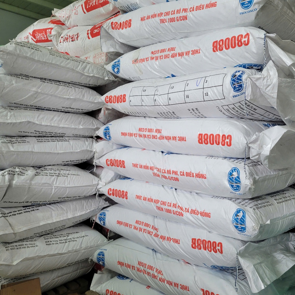 Cám cá giá rẻ bao 25kg con cò cho cá rô cá chép cá cảnh
