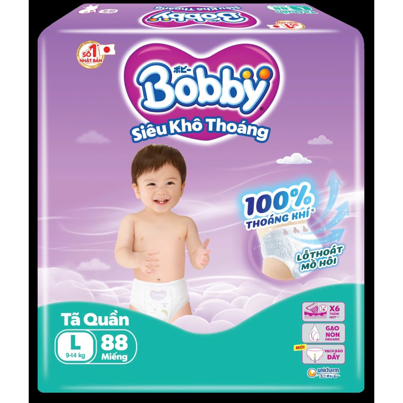 Combo 4 bịch BOBBY SIÊU KHÔ THOÁNG/ Organic ngày/ Organic Đêm