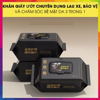 Khăn Giấy Ướt Chuyên Dùng Lau Dọn Vệ Sinh Nội Thất Xe Ô Tô, xe hơi, Giày Dép, Túi Xách Da Tiện Lợi