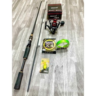 Combo Cần câu Daiwa Nội Địa Máy Đứng Deuukio FS 2000  - Dây PE X4 - Nhái Hơi