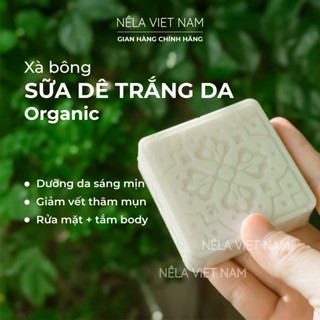Xà Phòng Sữa Dê Sinh Dược NẾP LÀNG VIỆT NAM Dạng Cục Tắm Trắng Da Dưỡng Ẩm Làm Mềm Mịn Da