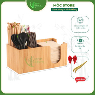 Kệ Gỗ Tre Đựng Đũa Thìa Ống Hút Kệ Đựng Đa Năng Để Bàn Tiện Lợi Sang Trọng Cho Quán Ăn Nhà Hàng Mộc Store