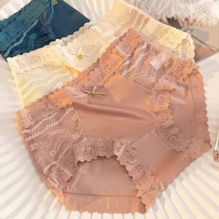 Combo 5c Quần Lót Nữ Lụa Satin Viền Ren Cạp Cao,Gen Bụng,Nâng Mông,Tàng Hình Chất Mát Lạnh Mềm Mịn 739 