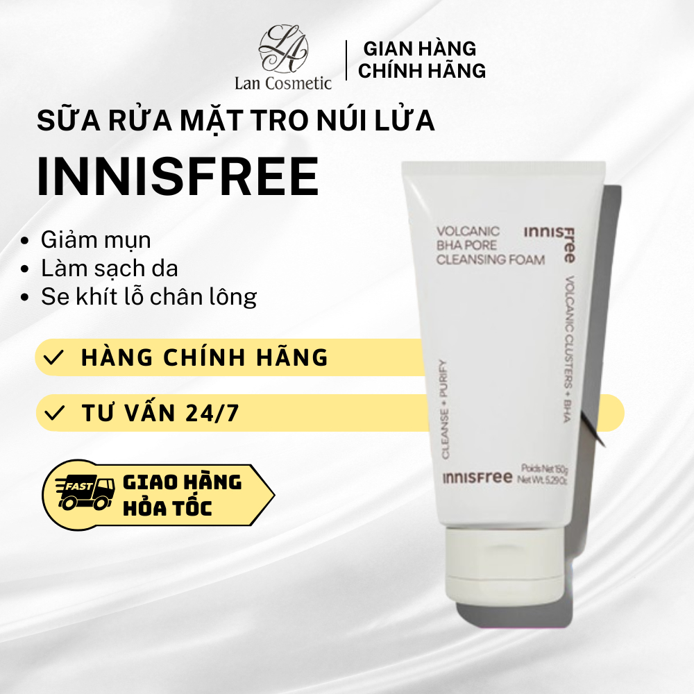 Sữa rửa mặt tro núi lửa Innisfree 150ml chăm sóc da hiệu quả (Mẫu mới)