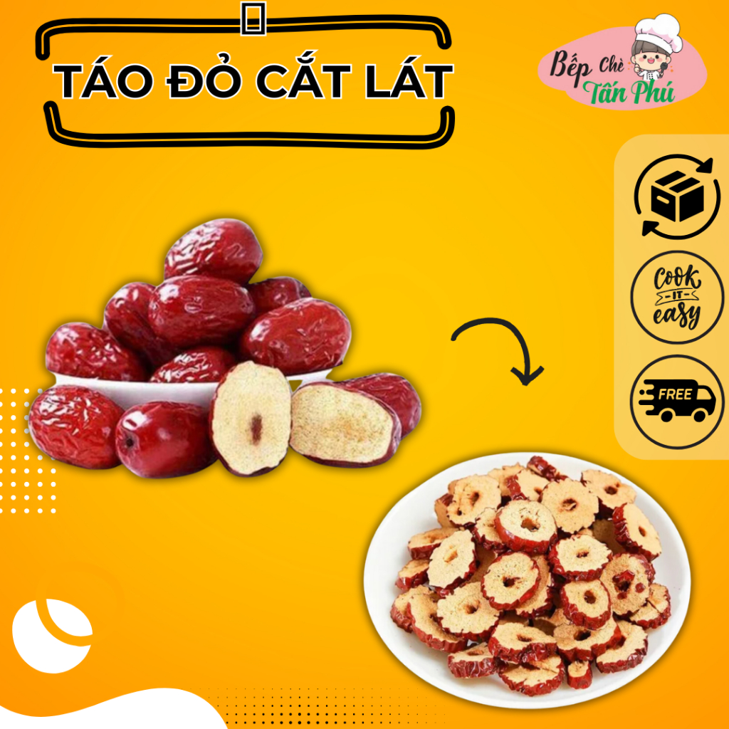 TÁO ĐỎ CẮT LÁT_ Bếp Chè Tấn Phú