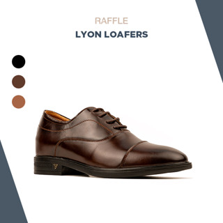 Giày Da Nam Raffle Lyon Loafer Màu Nâu Đậm Thiết Kế Thủ Công Kiểu Dáng Công Sở, Sang Trọng Đế Cao 5cm