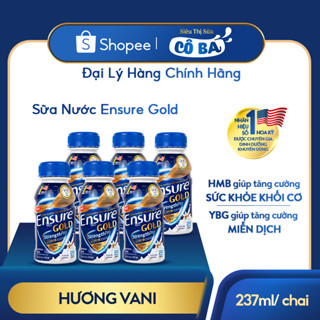 Sữa Nước Ensure Virgo/ Gold phiên bản mới, Hương Vani, Bổ Sung Dinh Dưỡng (237ml/ chai)