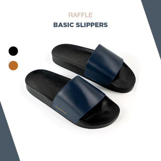 Dép Da Nam Raffini Basic Slippers- Brown Da Bò Thật Đế Cao Su Chống Trơn Trượt