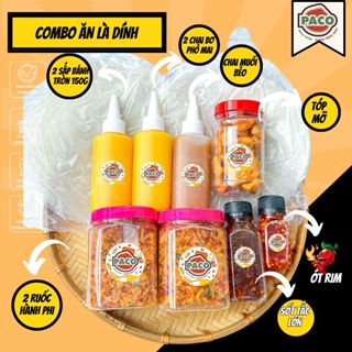 [DEAL LIVE] Combo Bánh Tráng Phơi Sương Ăn Là Dính Gồm 2 Hủ Ruốc Hành Phi, 1 Hủ Tóp Mỡ, 1 Chai Sốt Tắc Lớn, 1 Chai Ớt Ri