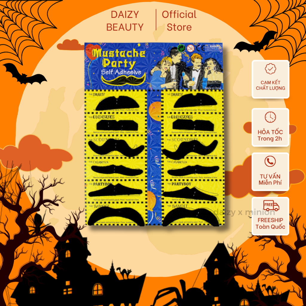 ( Có Sẵn ) Bộ Râu Giả, Ria Mép Giả Hóa Trang Lễ Hội, Cosplay, Halloween, Đạo Cụ Biểu Diễn