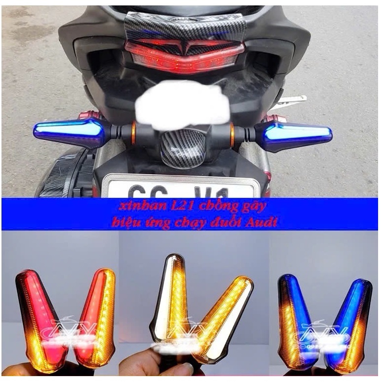 Xi nhan L21 chạy hiệu ứng audi lưỡi kiếm lắp xe điện xe máy   dùng điện 12v  