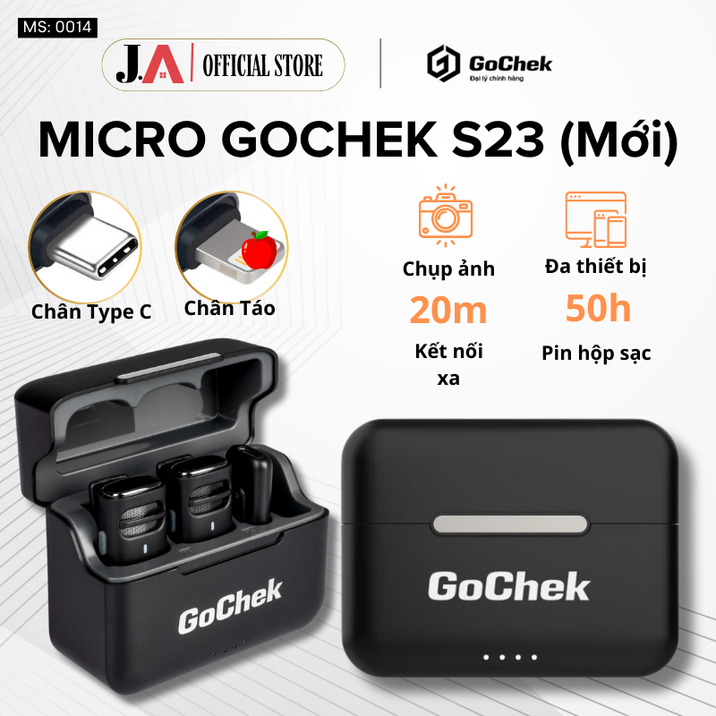 Micro Thu Âm Cài Áo Gochek S23 Chính Hãng Phiên Bản Mới Nhất, Lọc Tạp Âm Giảm Ồn Hỗ Trợ Cho Quay Vid