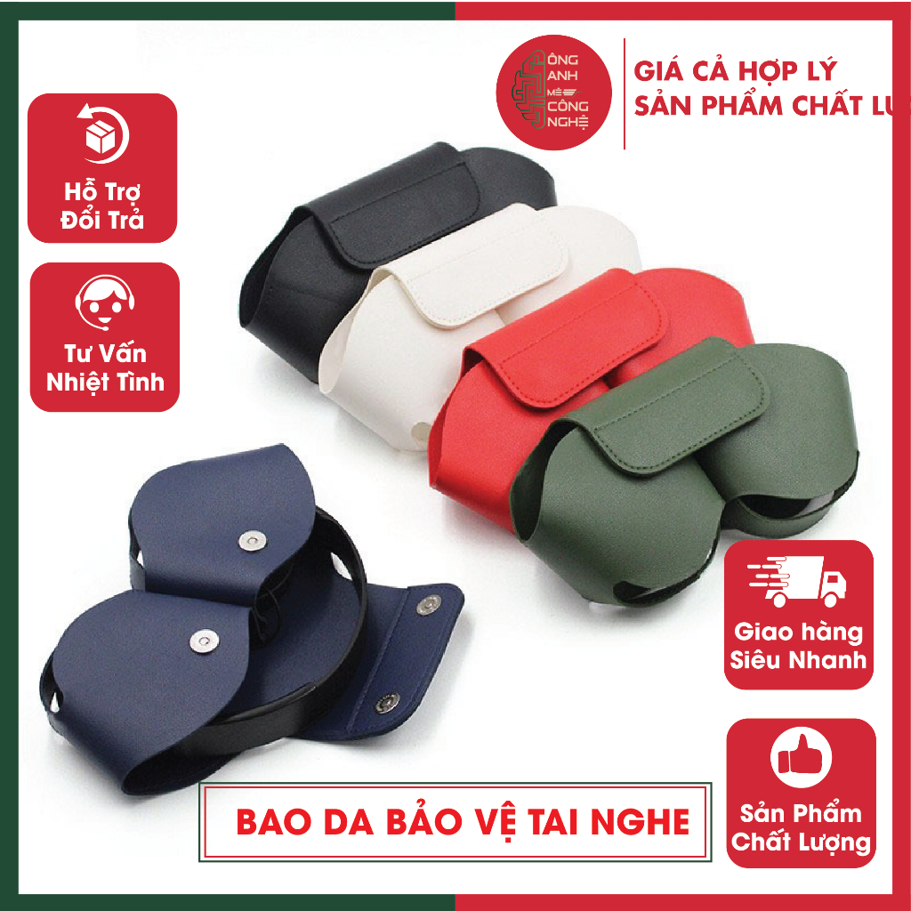 Bao Da PU Cao Cấp Bảo Vệ Tai Nghe Air.Pods Max 1, 2/ Ho.co W65/ W65 Plus Chống Trầy, Chống Bụi