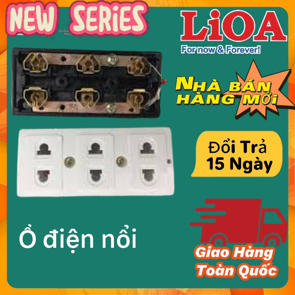 [ Ổ CẮM LIOA CHÍNH HÃNG ]Ổ cắm nổi 3 lỗ cắm LiOA OC3KD