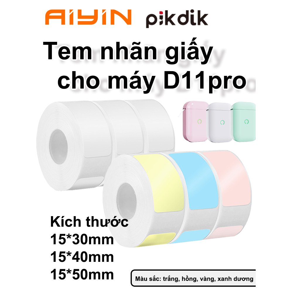 Giấy in tem kích thước 15x30 có chip cho máy PIKDIK AIYIN D11pro in nhãn, ghi chú,in mã vạch
