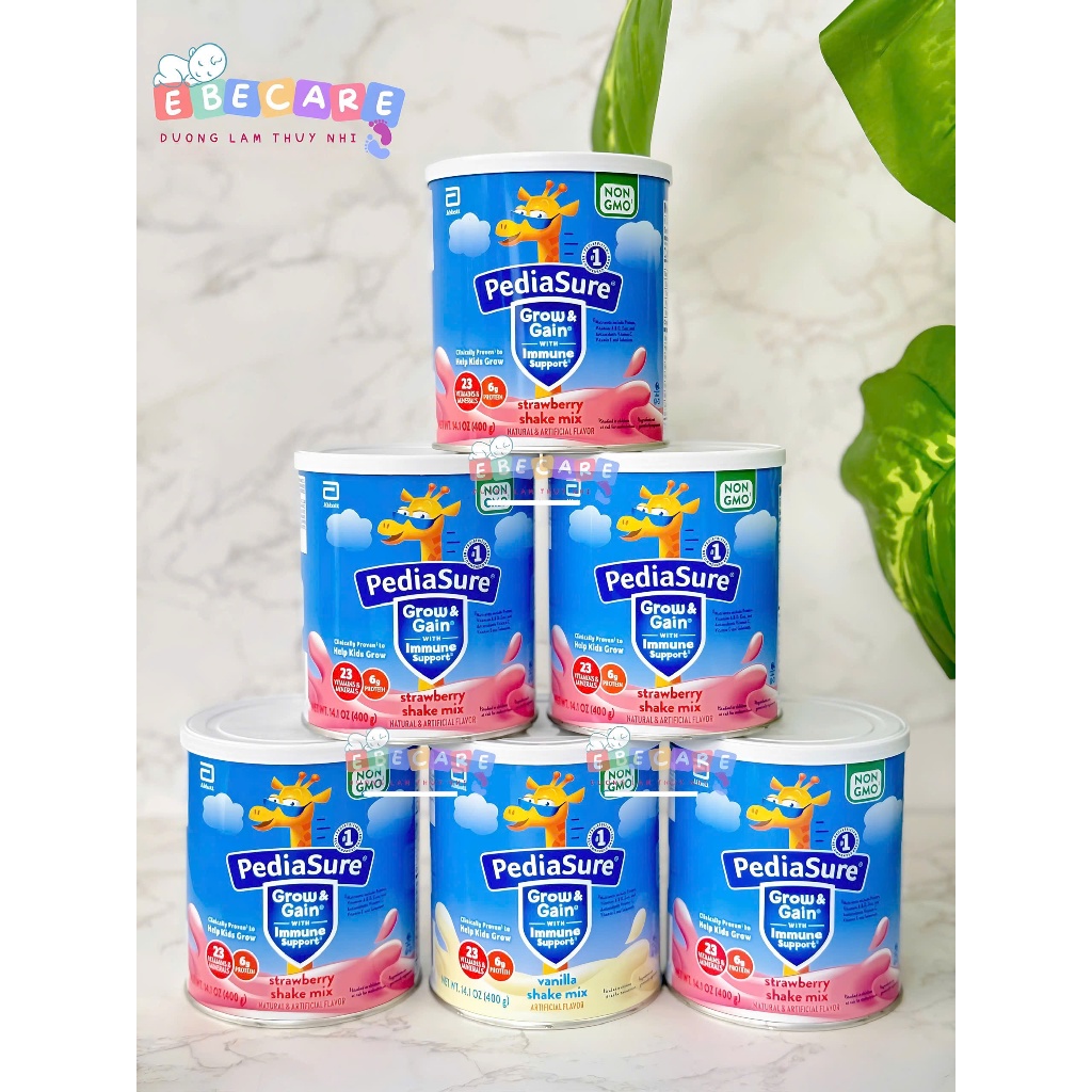 [HÀNG BAY AIR ] Sữa PediaSure Gow & Gain 400g của Mỹ - Vị vani / Socola / dâu cho trẻ từ 1 tuổi.