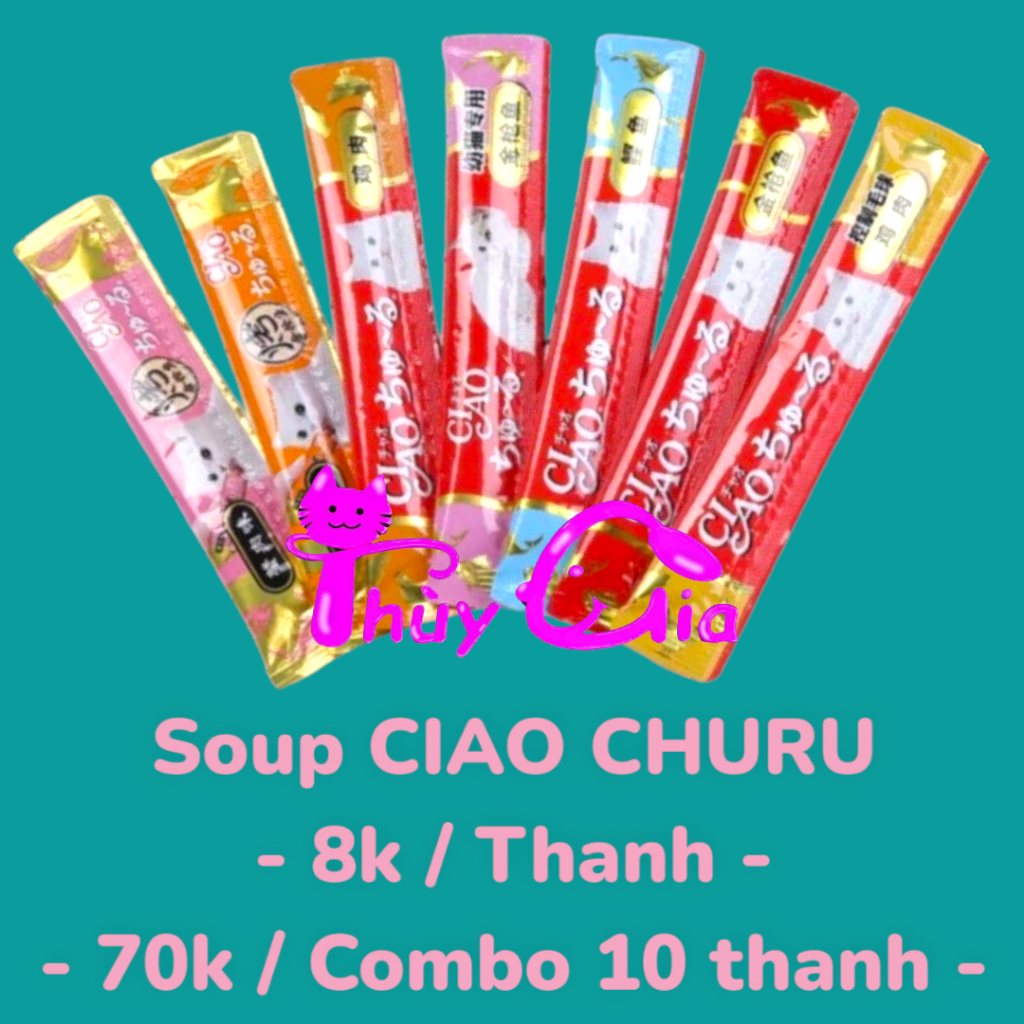 Soup thưởng Ciao Churu cho mèo combo 10 thanh