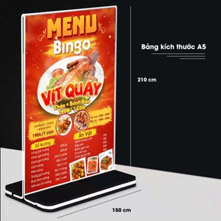 (Chuyên sỉ số lượng) Menu Mica Để Bàn A4 - A5 - A6 - A7 - Bảng Menu Mica Chữ L, Chữ T - Menu Mica - Bảng Qr - Standee