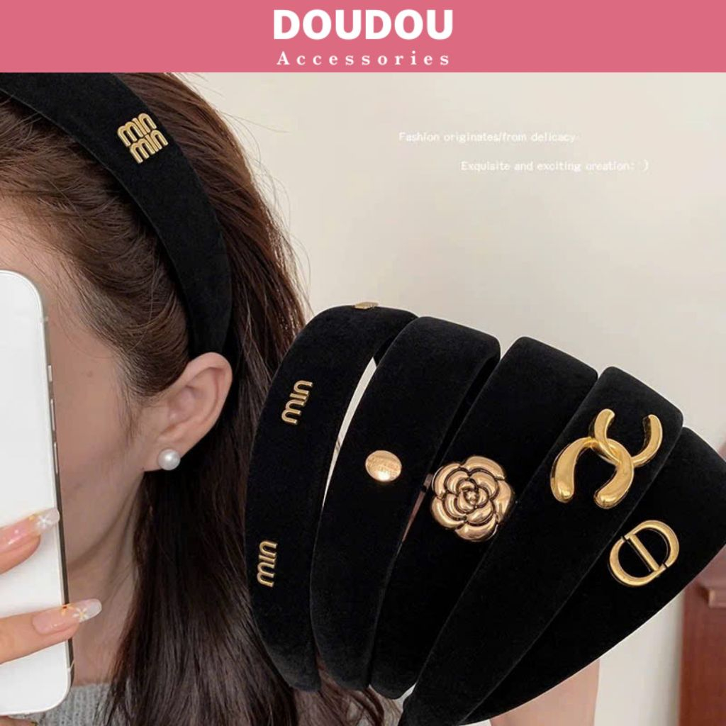 Băng đô cài tóc Doudou Cài tóc nhung Cài tóc nữ Bờm cài tóc Bờm tóc nữ Bờm nhung Cài tóc tết FG027