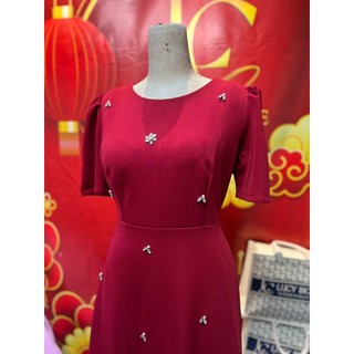 Váy đầm bigsize nữ dự tiệc đi chơi kiểu tay phồng cotton LUCY 50 - 90 kg