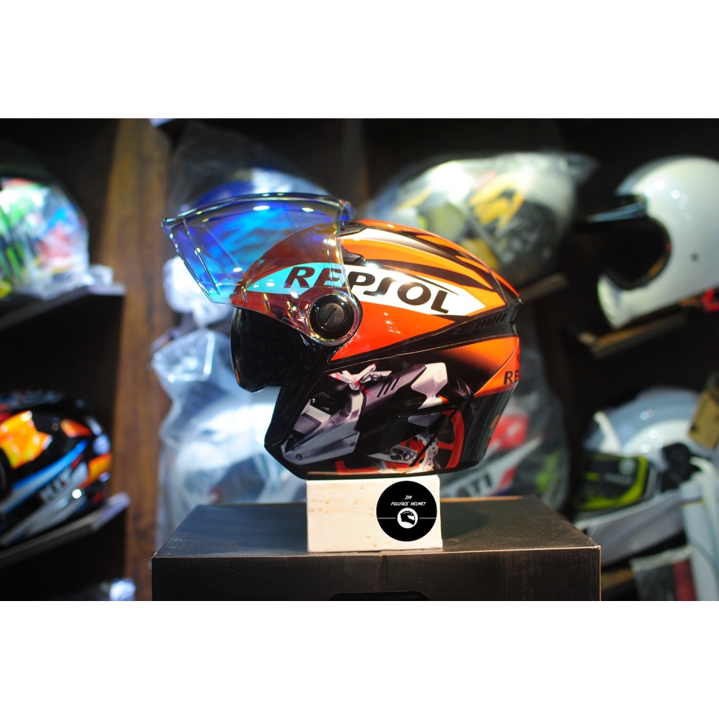 Mũ bảo hiểm 3/4 Royal m268 2 kính Repsol