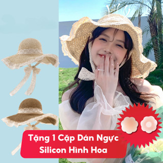 Mũ Cói Mềm Viền Ren Vintage JMC02 Jussy Fashion Phong Cách Nón Cói Đi Biển Nơ Ren Nhiều Mã Mới Và Màu Đẹp