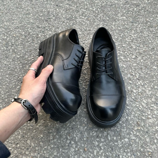 [DISTOPIA x JOG04] Giày derby nam đế chunky 7cm mũi cong Commando derby chất liệu da bò nappa