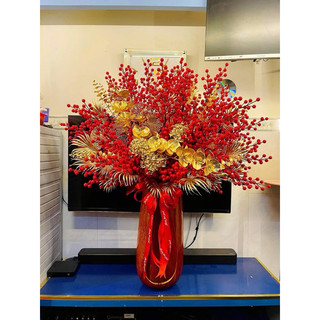 Bình hoa composite, decor, trang trí , bình cắm đào đông (ib chốt màu) B18