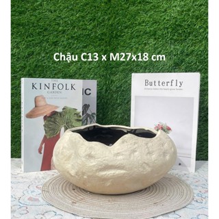 Chậu trồng cây thủy sinh - Chậu trồng sen nước, nuôi cá chất liệu gốm sứ giả đá