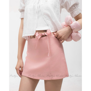 [GIÁ XẢ KHO] Chân váy ngắn dáng A PRETTY'S CHOICE kiểu lưng cột nơ chất vải kaki Hàn có lót quần - ĐIỆ
