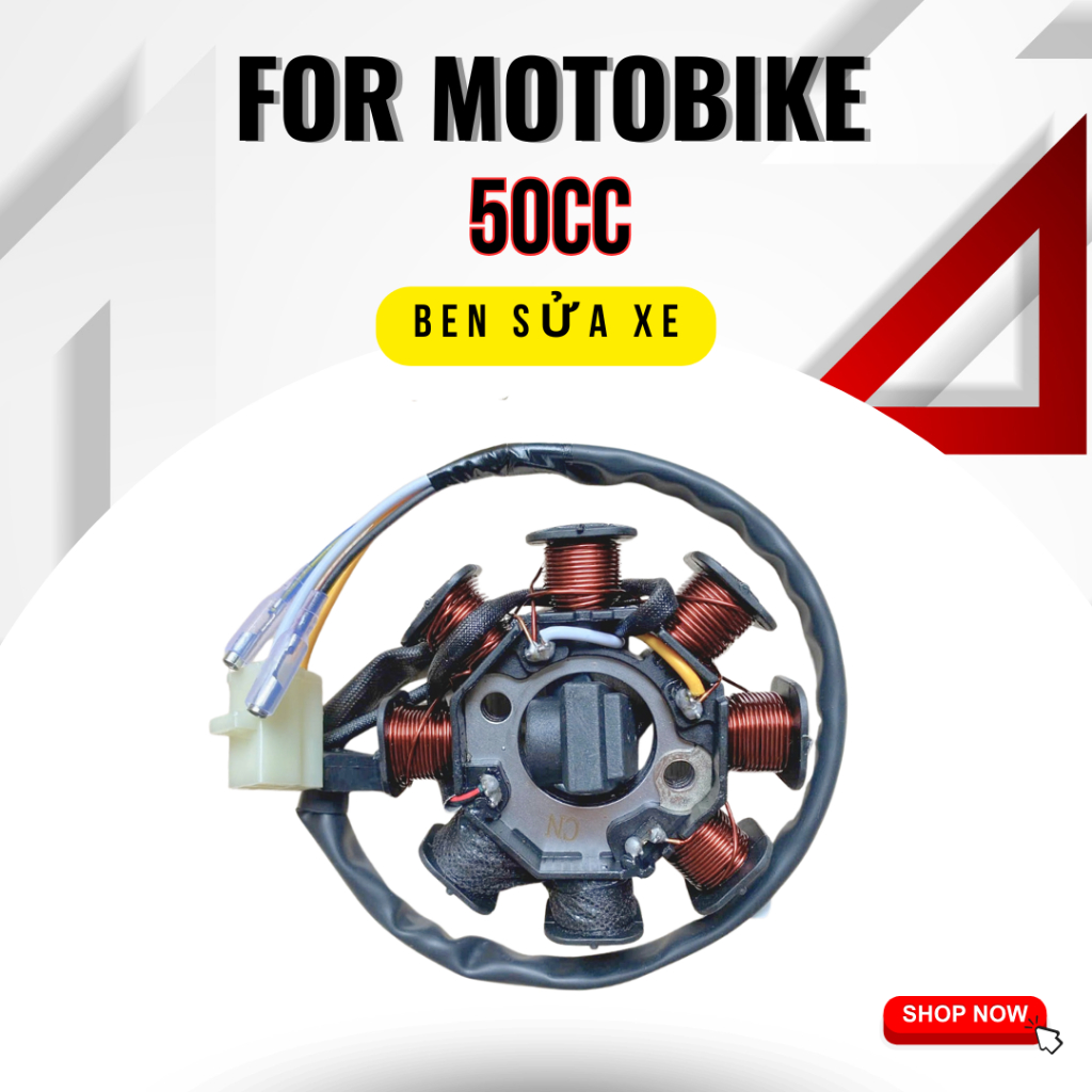 Cuộn Điện Xe Ga 50cc Scoopy | Cuộn Lửa Stator Scoopy 50cc Tạo Lửa Mạnh Sạc Điện Ổn Định