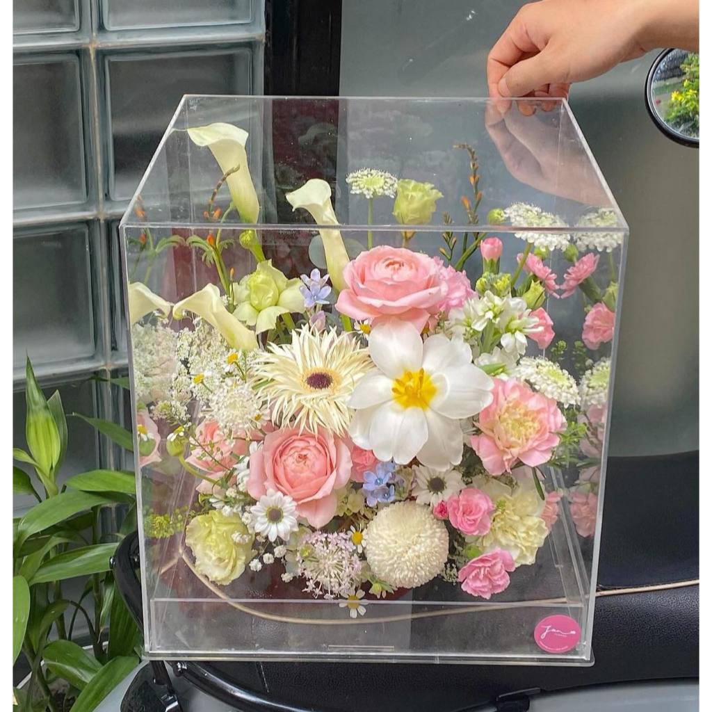 (Chuyên sỉ) Hộp đựng hoa - Hộp mica đựng quà - Hộp mica trồng xương rồng - Hộp trang trí quà tặng bằ