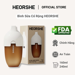 Bình sữa cổ rộng Silicone HEORSHE mô phỏng núm ti mẹ cho bé cảm giác an tâm thoải mái HEORSHEVN