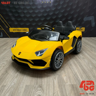  Xe ô tô điện cho bé LAMBOGHINI 4BABYVN HD918 Ghế Da Bánh Cao su ,4 động cơ full chức năng còi nhạc đèn bluetooth 