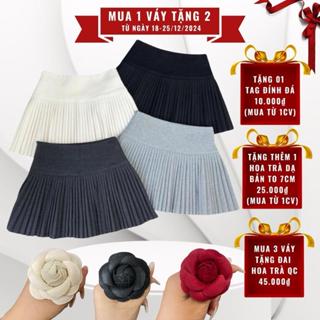   Hàng Chuẩn QC  Chân Váy Dạ  Xếp Ly Có Lót Trong Chất Dạ Dày Dặn 