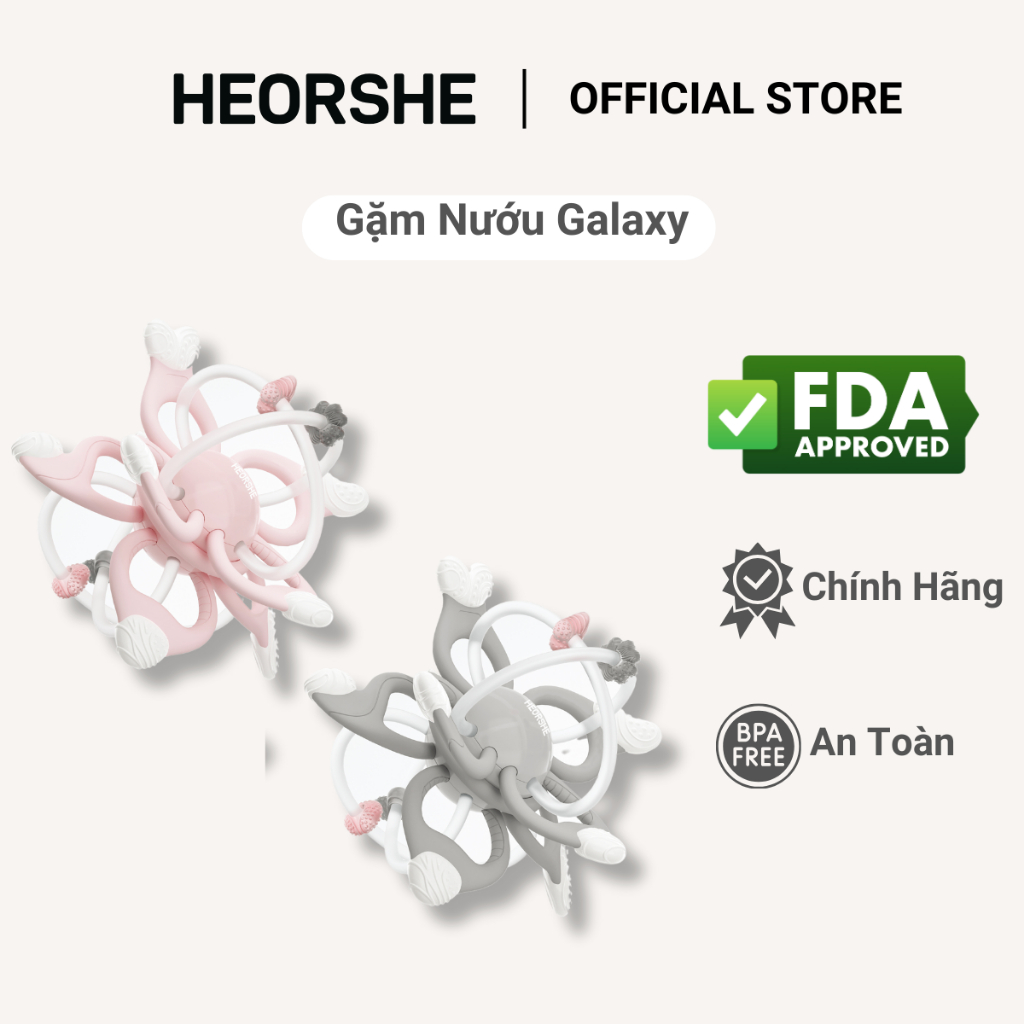 Đồ Chơi Gặm Nướu Galaxy HEORSHE Slicone Cao Cấp Không Chúa BPA An Toàn Kèm Hộp Đựng HEORSHEVN