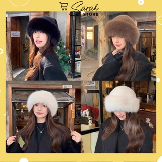 Mũ Len Lông phong cách mông cổ, Mũ Lông Nữ trùm đầu thời trang mùa đông M7