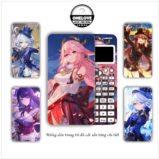 Miếng dán cho máy tính Casio fx 570 , fx 580 , fx 880 ,...in hình Genshin Impact bộ 2 đã cắt sẵn từng chi tiết