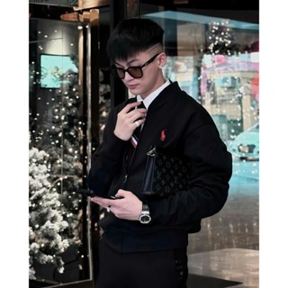 Áo Bomber Nam Nữ Ralph_Lauren Thêu Logo Cao Bồi Siêu Nét, Áo Hoodie Zip Khóa Nỉ Bông Thêu Hình Ngựa Trước Ngực Siêu Hot