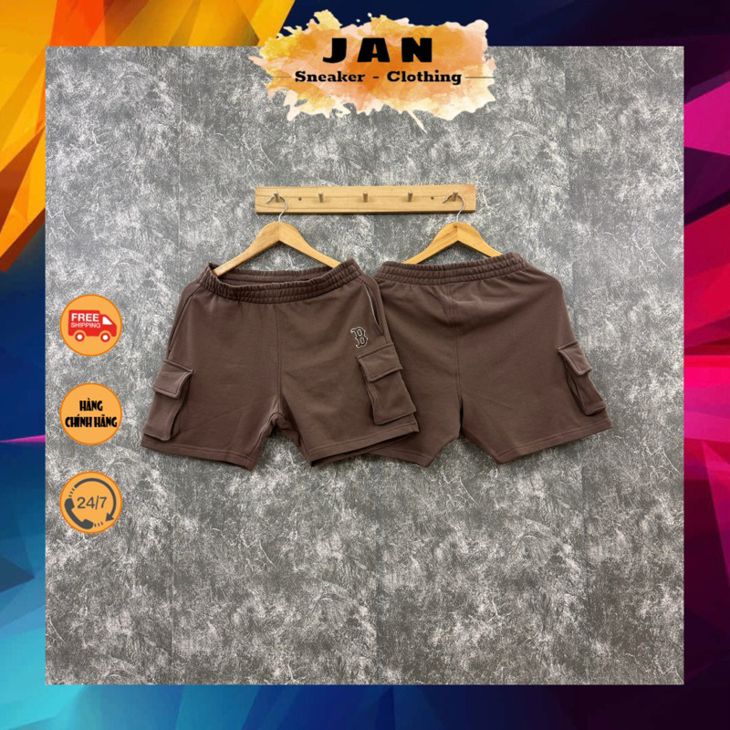 Quần Short NEW ERA Túi Hộp B Nâu Auth | Jan Shop