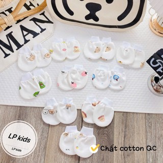  Sét 2 Đôi Bao Tay Cho Bé Sơ Sinh Cotton Ấm Áp Mềm Mại Họa Tiết Dễ Thương BT34 