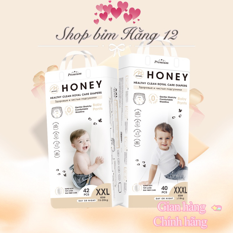  Bịch Tã Dán\Quần Honey Premium Tinh Chất Tơ Tằm Mỏng Nhẹ Siêu Thấm Mềm Đủ Size. 