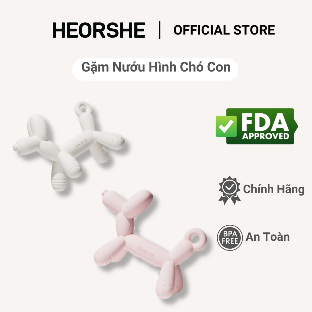 Gặm Nướu Puppy HEORSHE Silicone cao cấp chống bám bụi có hộp đựng vệ sinh An toàn cho bé HEORSHEVN